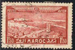 Maroc (Prot.Fr) Avion Obl Yv: 36 Mi:119 Rabat (cachet Rond) - Poste Aérienne