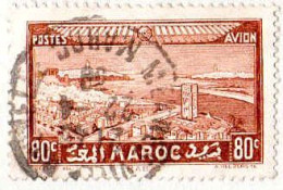 Maroc (Prot.Fr) Avion Obl Yv: 35 Mi:118 Rabat (TB Cachet Rond) - Airmail