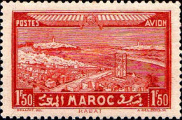 Maroc (Prot.Fr) Avion N* Yv: 36 Mi:119 Rabat (défaut Gomme) - Airmail