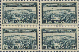 Maroc (Prot.Fr) Avion N* Yv: 39 Mi:122 Casablanca Bloc De 4 (défaut Gomme) - Airmail