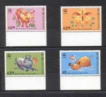 Hong Kong 1997- Chinese New Year- Year Of The Ox Set (4v) - Unused Stamps
