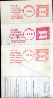 X0915 Italia,3 Red Meter Freistempel, Ema, Messina, 1988-1994-1995 Club Alpino Italiano - Franking Machines (EMA)