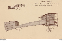 H31- AVION - TRIPLAN GOUPY - DOS PUBLICITE CHOCOLAT LOUIT - (2 SCANS) - ....-1914: Vorläufer