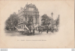 H21-75) PARIS - PLACE ET FONTAINE SAINT MICHEL - (2 SCANS) - Places, Squares