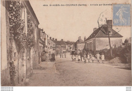 H18- 72) SAINT AUBIN DES COUDRAIS (SARTHE)  ARRIVEE PAR BONNETABLE  - (TRES ANIMEE - VILLAGEOIS) - Autres & Non Classés