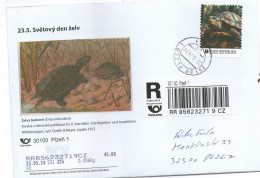 Czech Republic 2024 -  Turtles World Day, Special Cover, Self-adhesive Pesonalised Stamp, Apost - Schildpadden