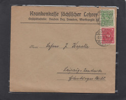 KRANKENKASSE SÄCHSISCHER LEHRER,DEUBEN. BRIEF AUS FREITAL MIT 50 MARK FRANKATUR,1923. - Lettres & Documents