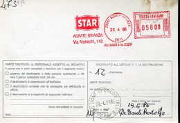 X0916 Italia, Red Meter Freistempel, Ema, 1986 Star  Agrate Brianza - Frankeermachines (EMA)