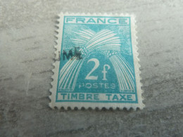 Type Gerbes -Timbre-Taxe - 2f. - Yt 82 - Bleu-vert - Oblitéré - Année 1943 - - 1859-1959 Oblitérés