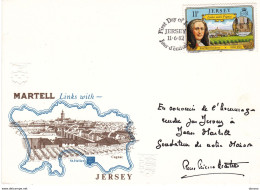 JERSEY  1982 CARTE FDC EUROPA JEAN MARTELL Signée Du Président De La Société Des Cognacs Martell - Jersey