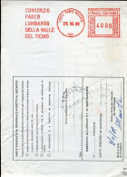 X0917 Italia, Red Meter Freistempel, Ema, 1989 Ponte Vecchio Consorzio Parco Lombardo Della Valle - Maschinenstempel (EMA)