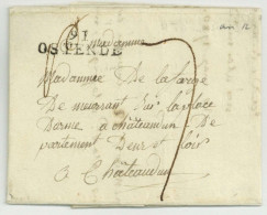 91 OSTENDE Camp De Bruges 1804 Certificat Mort Soldat Chateaudun 13e Regiment D'infanterie De Ligne - 1794-1814 (Französische Besatzung)