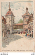 75) PARIS - 1900 - VILLAGE SUISSE - TOURS DE BERNE - ENTRÉE PRINCIPALE - AVENUE DE SUFFREN - ( ILLUSTRATION - 2 SCANS) - Expositions