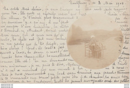 I17- 63) MONTFLEURY , Le 4 MAI 1904 - CARTE PHOTO - FILEUSE AU ROUET - BELLE CORRESPONDANCE A LIRE - 2 SCANS - Other & Unclassified