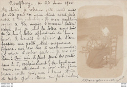 I17- 63) MONTFLEURY , Le 24 JUIN 1904 - CARTE PHOTO - FILEUSE AU ROUET - BELLE CORRESPONDANCE A LIRE - 2 SCANS - Autres & Non Classés
