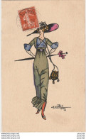 I19- ILLUSTRATEUR NAILLOD - FEMME  ELEGANTE  - ART DECO - LA MODE DU CHAPEAU  - 2 SCANS - Naillod