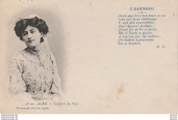 I15- 47) AGEN - L'AGENESCO - COIFFURE DU PAYS + POEME EN PATOIS DE M.G. - ( EDITEUR PERRET , AGEN - 2 SCANS) - Agen