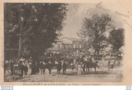 82) BEAUMONT DE LOMAGNE (TARN ET GARONNE) LE FOIRAIL - CONCOURS HIPPIQUE - (OBLITERATION DE 1904 - 2 SCANS) - Beaumont De Lomagne