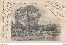 I14- 82) BEAUMONT DE LOMAGNE (TARN ET GARONNE) L'ABREUVOIR - (ANIMEE - CHEVAUX - OBLITERATION DE 1903 - 2 SCANS) - Beaumont De Lomagne