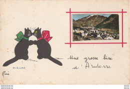 I9- ANDORRE - UNE GROSSE BISE - ILLUSTRATEUR RENE - CHATS NOIRS - CHAT  - (OBLITERATION DE 1957 - 2 SCANS) - Andorra