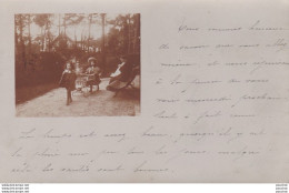 I9- 33) ARCACHON LE 27/3/1905 - CARTE PHOTO FEMME AVEC ENFANTS ET LANDAU - JARDIN DEVANT VILLA -- (2 SCANS) - Arcachon