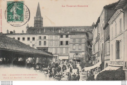 I4-82) BEAUMONT DE LOMAGNE (TARN ET GARONNE) PLACE DU MARCHE - COTE DROIT - (TRES ANIMEE - JOUR DE MARCHE)  - Beaumont De Lomagne