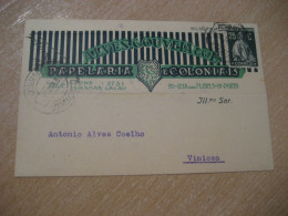 PORTO 1931 To Vimioso Cancel Alves Gouveia Papelaria E Colonias Folded Card PORTUGAL - Covers & Documents
