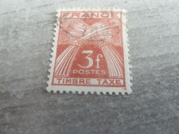 Type Gerbes -Timbre-Taxe - 3f. - Yt 83 - Rouge-brun - Oblitéré - Année 1943 - - 1859-1959 Used