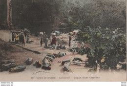 I25- COTE D' IVOIRE -  ABOISSO - DEPART D'UNE CARAVANE - (ANIMEE - COULEURS - 2 SCANS) - Elfenbeinküste