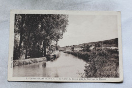 Cpsm 1952, Saint Gilles, Le Canal Du Centre Près Du Pont Sur La Dheune, Saône Et Loire 71 - Andere & Zonder Classificatie