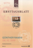 Germany Deutschland 1998-35 Gunther Ramin, German Organist Conductor Composer, Music Musik, Canceled In Bonn - 1991-2000