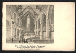 Künstler-AK Erfurt, Das Volkshaus Des Deutschen Parlaments In Der Augustiner Kirche  - Erfurt