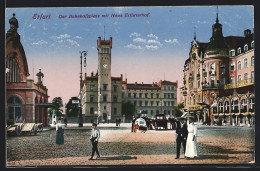 AK Erfurt, Bahnhofsplatz Mit Hotel Erfurter Hof  - Erfurt