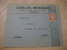 LISBOA 1933 To Terrassa Spain Cancel Carlos Brandao Cover PORTUGAL - Briefe U. Dokumente