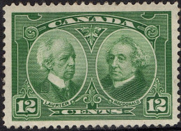 CANADA 1927 KGV 12c Green Confederation 60th Anniversary- Sir W.Laurier & Sir J A Macdonald SG272 MNH With Bottom Gutter - Gebraucht