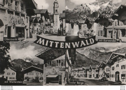 MITTENWALD - OBERMARKT - MIT KARWENDEL - WETTERSTEINT - TIROLER BERGE - (OBLITERATION DE 1957 -  2 SCANS) - Mittenwald