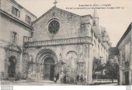 J8-47) LAYRAC (LOT ET GARONNE) L'EGLISE - PORTAIL REMARQUABLE PAR SES CHAPITAUX ROMANS - (ANIMEE - 2 SCANS) - Otros & Sin Clasificación