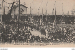 82) BEAUMONT DE LOMAGNE - FETE DE L INAUGURATION DU CHEMIN DE FER 6/11/1904 - ARRIVEE DU TRAIN  MINISTERIEL - (2 SCANS) - Beaumont De Lomagne