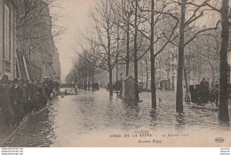 J6- 75) PARIS - CRUE DE LA SEINE - 29 JANVIER 1910 - AVENUE RAPP - (2 SCANS) - Paris Flood, 1910