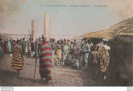 J1-  COTE D' IVOIRE - GRAND LAHOU - LE MARCHE  - (TRES ANIMEE - COULEURS - 2 SCANS) - Côte-d'Ivoire