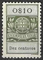 Fiscal/ Revenue, Portugal - Estampilha Fiscal -|- Série De 1929 - 0$10 . NOVO, MNG - Oblitérés