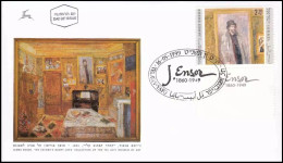 FDC - Israël (COB 2822A°) - Émission Commune Avec La Belgique  / Gemenschappelijke Uitgifte Met België - James Ensor - Cartes Souvenir – Emissions Communes [HK]