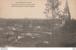 33) LANGOIRAN - PANORAMA DE LA PARTIE NORD DE LA VILLE ET DES COMMUNES DE TOURNE ET TABANAC - (2 SCANS) - Otros & Sin Clasificación