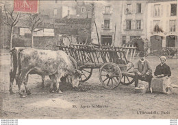 K18-63) CLERMONT- FERRAND - PLACE FONTGIEVE - APRES LE MARCHE - (ANIMEE - PERSONNAGES - BOEUFS - 2 SCANS) - Clermont Ferrand