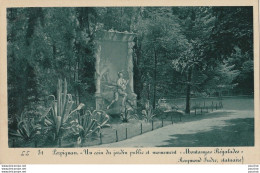 66) PERPIGNAN - UN COIN DU JARDIN PUBLIC ET MONUMENT " MARTAMYAS REGALADES " + TAMPON 3° RGT ESCADRON GARDE - 2 SCANS - Perpignan