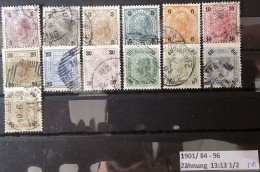 Österreich 1901/ 84 - 96 B / In 13:13 1/2 - Used Stamps