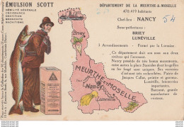 54) MEURTHE ET MOSELLE - EMULSION SCOTT - CONTOUR DEPARTEMENT - NANCY , BRIEY , LUNEVILLE - (2 SCANS) - Nancy