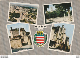 K12-30) UZES (GARD) VUE GENERALE - ESCALIERS ET TA TOUR - ENTREE DU DUCHE - HOTEL DAMPMARTIN - BLASON -(2 SCANS) - Uzès