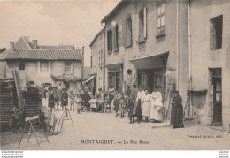 03) MONTAIGUET (ALLIER) LA RUE BASSE - (TRES ANIMEE - HABITANTS - VILLAGEOIS - EDITEUR VERGNAUD , EPICIER -  2 SCANS) - Autres & Non Classés