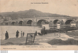 K6- 54) PONT A MOUSSON (LA LORRAINE ILLUSTREE) LE PONT - LA COTE DE MOUSSON - (ANIMEE - PERSONNAGES PENICHE - 2 SCANS) - Pont A Mousson